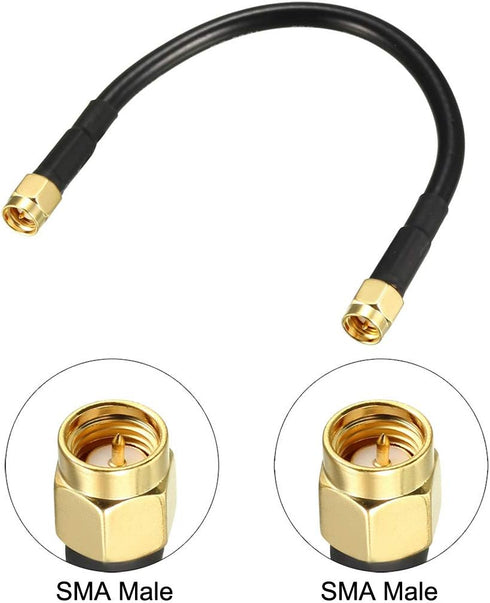 uxcell Antenna Extension Cable, SMA Male to SMA Male Coaxial Cable RG58, 50 Ohm, 8 Inch