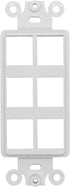 QuickPort Decora Keystone Insert, 6 Port, 1 Pack White