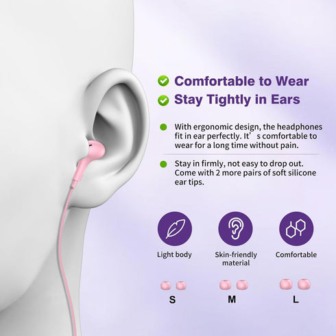 USB C Headphones for iPhone 15 Plus/Pro Max, Samsung S24+ S23 FE S22 S21 Ultra Flip, Magnetic Wired Earbuds Noise