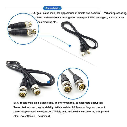 traderplus 5-Pack 5ft 75-Ohm (5 BNC Male to BNC Male Jumper Cable Extension Connector for CCTV DVR to TV System FT)