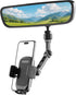 Uonser Rear View Mirror Phone Holder, Premium Aluminum Alloy Mount with Multi-Angle Adjustment,