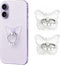Kinizuxi 2PcsTransparent Phone Ring Holder Grip, Clear Butterfly Cell Phone Ring Holder Stand