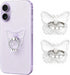 Kinizuxi 2PcsTransparent Phone Ring Holder Grip, Clear Butterfly Cell Phone Ring Holder Stand