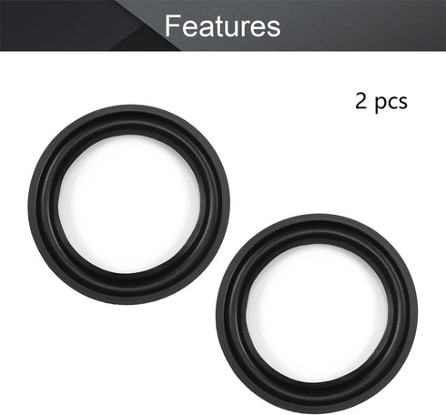 Fielect 6.5 Inch Speaker Rubber Edge Surround Rings, 2pcs Replacement Parts for Speaker Repair or DIY