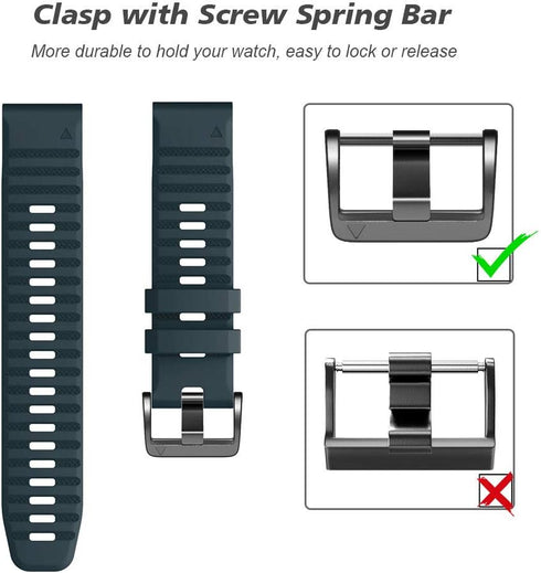 NotoCity Compatible with Fenix 6X Pro Band - 26mm Watch Bands for Fenix 6X/Fenix 7X/Fenix 5X (Black/Grey/Slate)