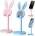 Kathfly 2 Pack Cute Phone Stand, Adjustable Bunny Phone Stand for Desk, Kawaii