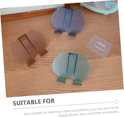 NUOBESTY 2pcs Wall Mount Phone Holder for Bedroom No Punching Adhesive Design Multi-Functional Smartphone Stand TV