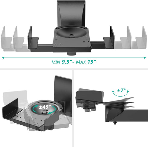 WALI Speaker Wall Mounts, Dual Side Clamping Bookshelf Mounting Bracket for Large Surrounding Sound Speakers, Holds up