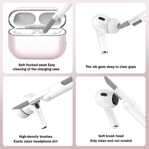 Airpods Pro 2nd/1st Generation Case Cover, Compatible with USB C Charging Port, Clear Soft Transparent Shockproof Case