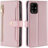 Asuwish Phone Case for Samsung Galaxy A71 5G, Zipper Leather Wallet Cover with Kickstand and Credit Card Holder - Rose