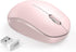 seenda Wireless Mouse, 2.4G Noiseless Mouse with USB Receiver, Portable Computer Mice, Pink