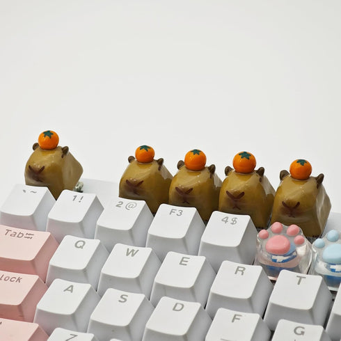 Cartoon Capybara Keycap, Custom 3D Handmade Clay Artisan ESC Keycap, Cute Replacement Key Caps for Cherry MX Mechanical