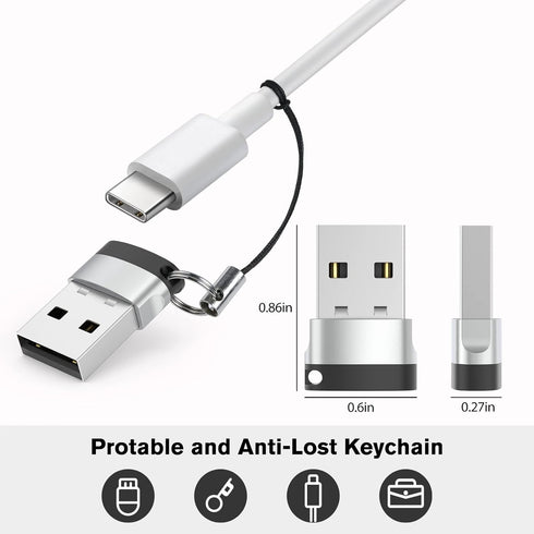 USB C to USB Adapter (4 Pack), USB-C Female to USB Male, Type C to USB A Converter for Apple MagSafe, iPhone 11 12 13
