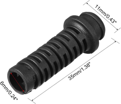 uxcell 25pcs PVC Strain Relief Cord Boot Protector, 6mm Inner Dia, Black Power Tool Hose