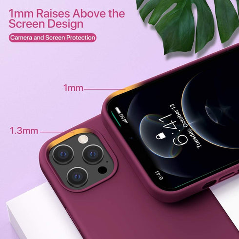 Miracase Liquid Silicone Case for iPhone 12 Pro Max, Soft Anti-Scratch Microfiber Lining, Shockproof Drop Protection,
