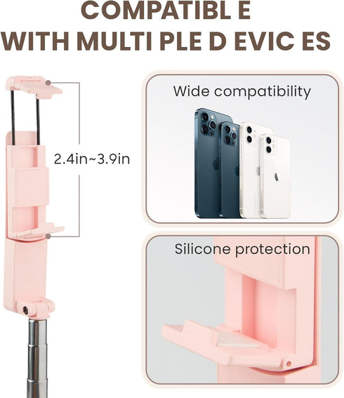 MQOUNY Phone Tripod, Portable Selfie Stick with Remote,Pocket Size Selfie Stick for iphoneMini Travel Compact Phones