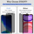Privacy Screen Protector with Front Slide Camera Cover for iPhone 12 Pro Max, Anti-Spy Tempered Glass, 2 Pack.