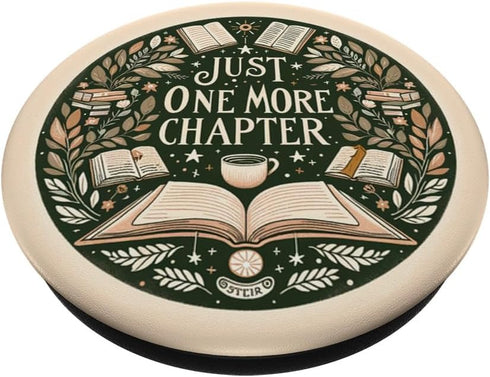 Just One More Chapter Bookish Book Reading Beige PopSockets Standard PopGrip