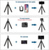 Mini Flexible Adjustable Phone Tripod Stand Holder with Remote and Universal Clip for iPhone 15 14 13 12 Pro Max 11