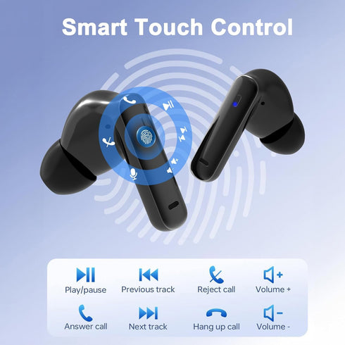 Wireless Earbuds, True Wireless Bluetooth 5.3 Ear Buds with Charging Case for iPhone Android Smart Cellphones