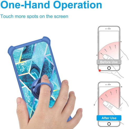 NUU A25 Case for NUU Mobile A25, IMDL-LS, Hard PC + Soft Silicone, Ring Support, Colorful Reflect Light