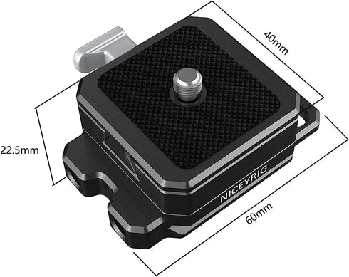 NICEYRIG Mini V-Lock Mount Baseplate for Arca Swiss Quick Release, DSLR Camera Tripod, Monopod