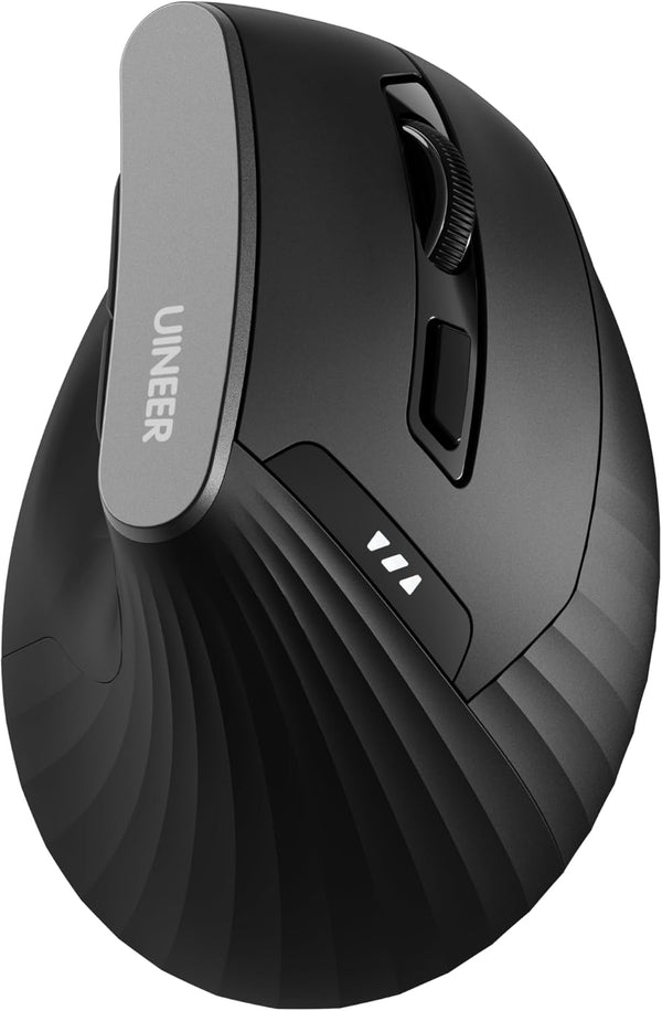 Uineer Wireless Ergonomic Mouse, Bluetooth Mice (BT4.0/5.0 and 2.4G) Rechargeable Vertical Mouse, 3