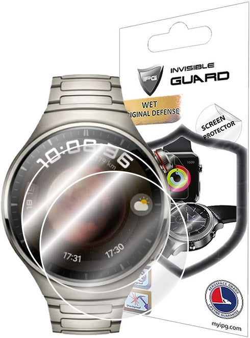IPG Hydrogel Screen Protector for Huawei Watch 4 PRO (2 Units), Invisible HD Clear Film, Anti Scratch Guard for 4 Pro.