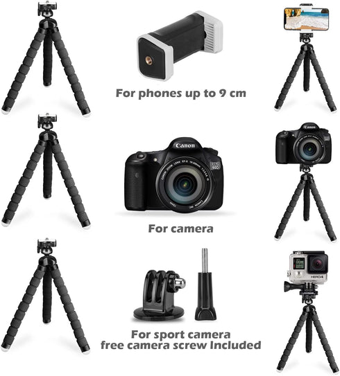 UBeesize Premium Flexible Phone Tripod with Remote and Phone Mount, Mini Tripod Stand for Camera, GoPro