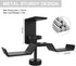 6amLifestyle Under Desk Dual Headphone Hanger, Metal Headset Stand for Gaming Earphones, Universal Clamp Hook