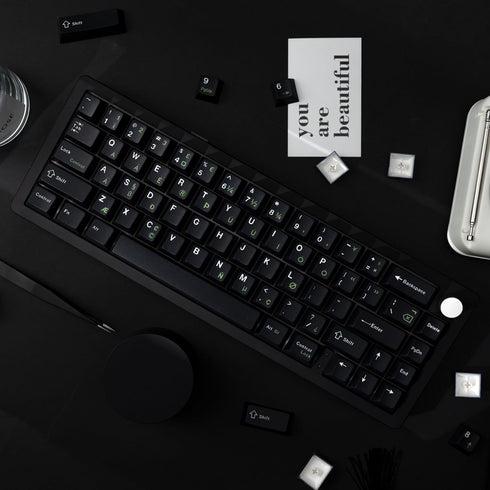 PBT Keycaps 129 Keys Minimalist Black Keycaps - Dye Sublimation Custom Keycaps for Cherry Gateron MX Switches Mechanical