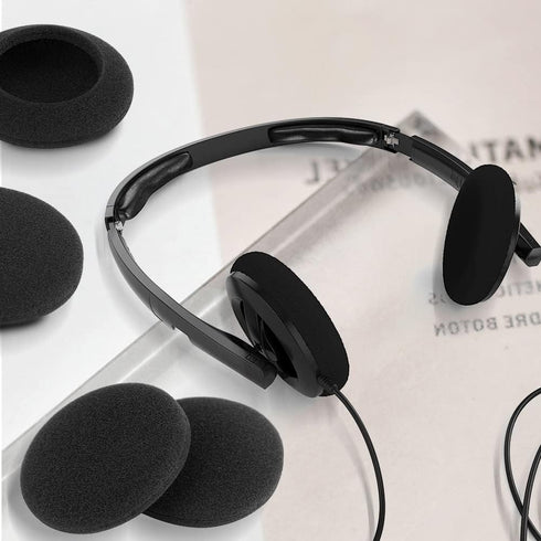10 Pairs Replacement Foam Ear Pud Earpads, 60mm/2.4" for Logitech H600, H330, H340, Sony MDR-G45LP, Jensen JHH110, Black