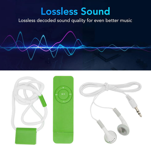 GOWENIC MP3 MP3 180mAh 64GB, Player, ABS Mini Music Player Built in Battery, Portable Music Player Support Up