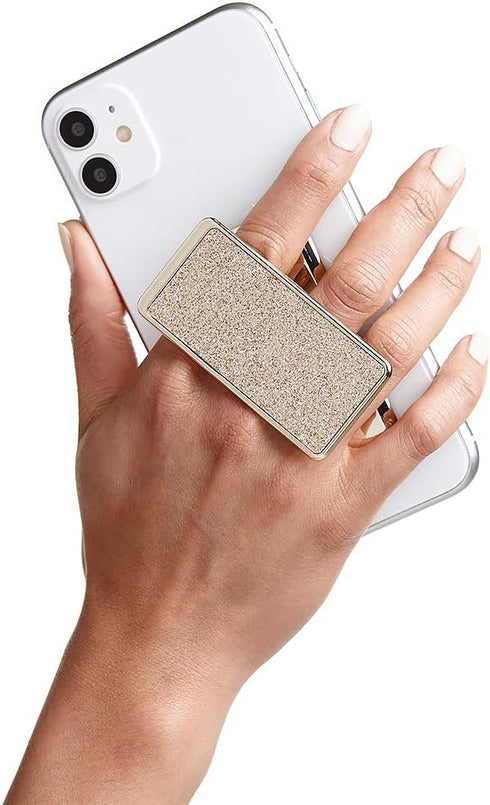 HANDL New York Champagne Glitter HANDLstick Silver Glitter Grip and Stand for Smartphone