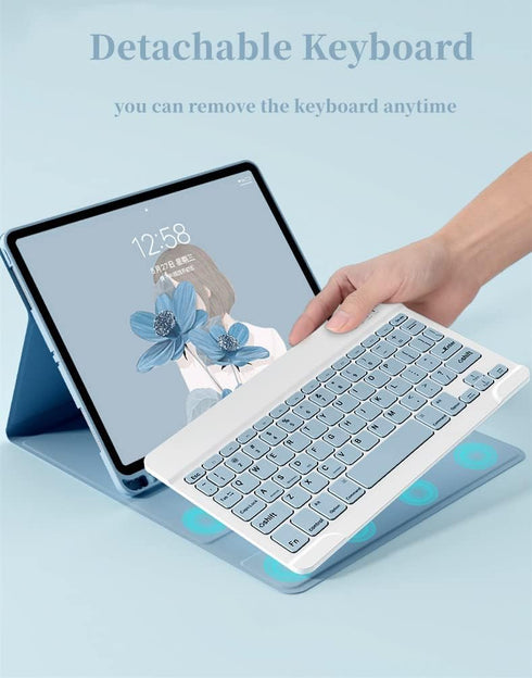 Keyboard Case for iPad Mini 6 (6th Generation) with Mouse, Detachable Wireless Bluetooth Keyboard, Pencil Holder, Slim