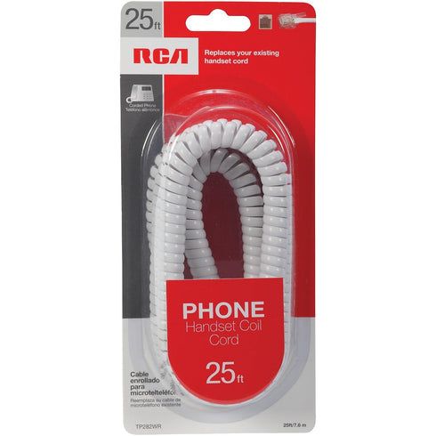 Southwestern Bell RCA TP282WR Handset Coil Cord, 25ft, White