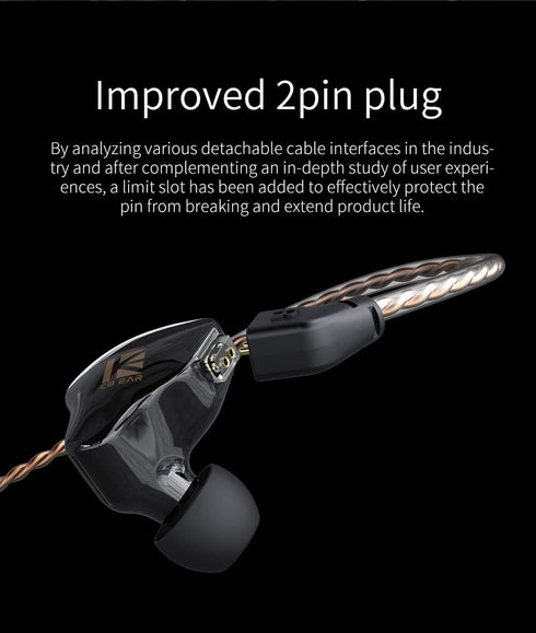 KBEAR KS1 in-Ear Earphones, Stereo Wired Headphones with Dual Magnetic Circuit Dynamic Drivers, Noise Canceling