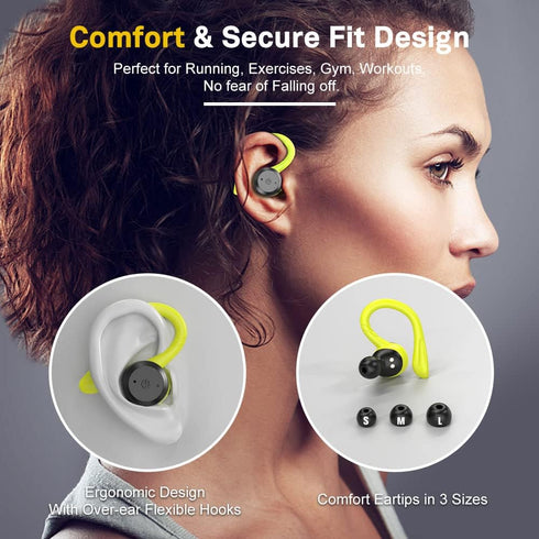 IPX7 Headsets APEKX Bluetooth Headphones True Wireless Earbuds with Charging Case Waterproof Stereo Sound Earphones