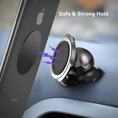 Mount Metal Plate (12 Pack) for Magnetic Car Mount Phone Holder with Full Adhesive - 12X Round (Black)