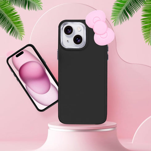 Cute 3D Bowknot Design Soft Silicone Case for iPhone 11, Shockproof Cover for 6.1" 2019 (Black)