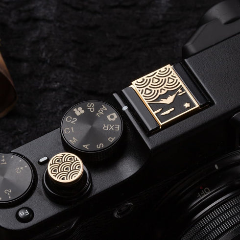 X-T50 X-S20 X-S10 X-T4 XT30 Z6iii Z7 Z30 Z50 Set) Wave Pattern Camera hot Shoe Cover Camera Shutter Button for Fujifilm