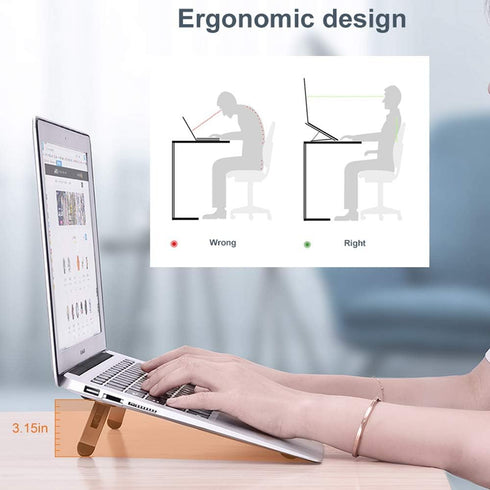 Laptop Stand for Desk - Ergonomic Cooling Stand, Keyboard Riser for MacBook Air Pro, Dell, HP, Compatible with 10-15.6”
