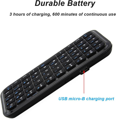 Super Mini Wireless Keyboard, Rechargeable Cordless Bluetooth Keyboard, Compact Travel Keypad for iPad, Laptop, PC
