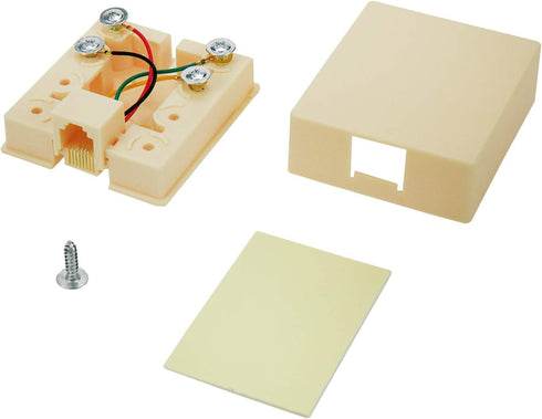 RJ11 6P4C Jack Modular Self Adhesive Surface Mount Single Port Telephone Connector (2pcs)