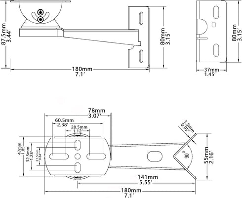 WiTi Stainless Steel Corner and Pole Mount Bracket for Surveillance Camera, Extension Arm Holder for CCTV
