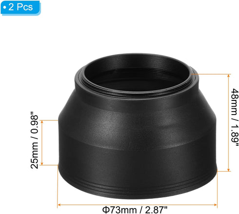 PATIKIL 52mm Camera Lens Hood, 2Pcs Rubber Collapsible Lens Protector Anti-Reflection Blocks Excess Sunlight Enhance Camera Photography for Nikon, for Fujifilm, for Pentax, for Leica