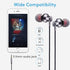 Silver Wired Earbuds Headphones with Microphone, Stereo Bass, Noise Isolation, Compatible with Smartphones, Tablets,