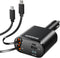 SUPERONE 4-in-1 Car Charger with Retractable Apple Cords, USB C Adapter for iPhone 15/14/13/12/11 Pro Max