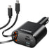 SUPERONE 4-in-1 Car Charger with Retractable Apple Cords, USB C Adapter for iPhone 15/14/13/12/11 Pro Max