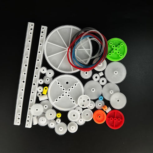 URIMPAVIDO 51PCS Plastic Gear Kit Single Gear Crown Gear Belt Pulley for RC Car Truck Robot Helicopter DIY Model Toy